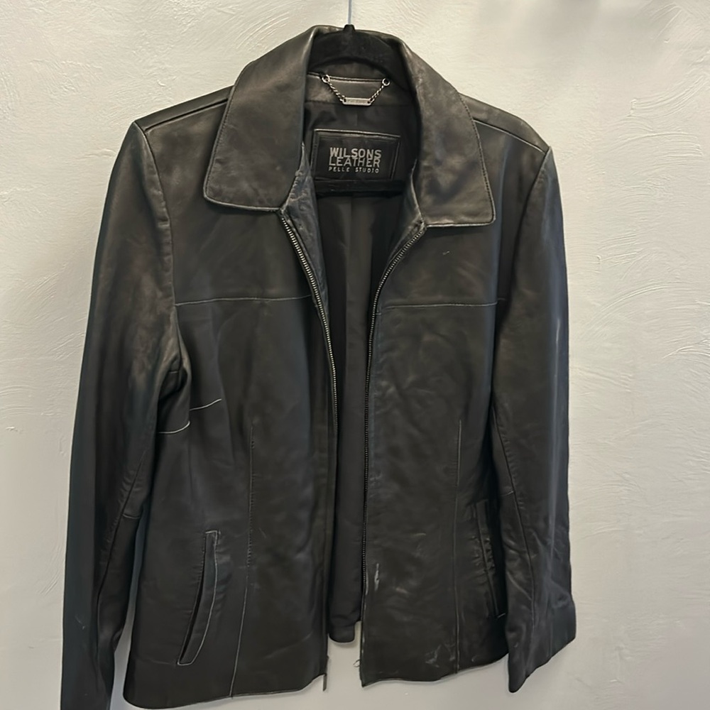 Wilson’s genuine black leather jacket